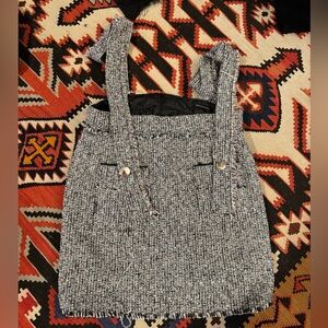 Formal Tweed Skirt with Shoulder Straps